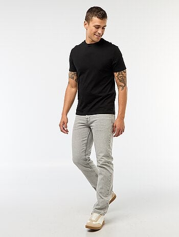 T-shirt homme en coton à col rond coupe droite