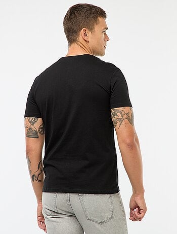 T-shirt homme en coton à col rond coupe droite