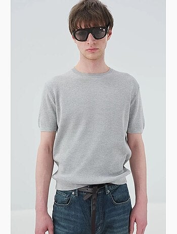 T-shirt homme en coton à col rond giesto