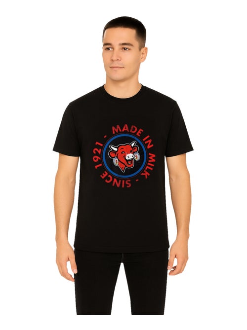 T-shirt homme en coton à col rond imprimé  La Vache Qui Rit Freegun - Kiabi