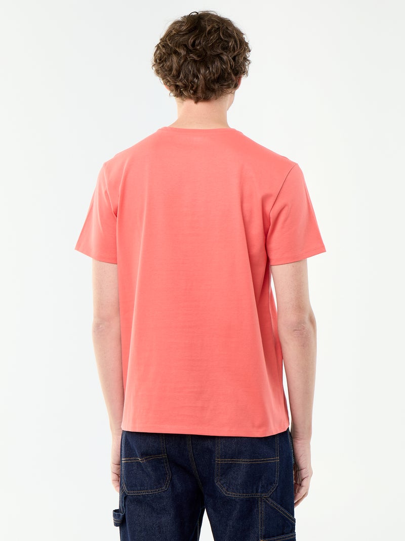 T-shirt homme en coton à col rond Orange - Kiabi