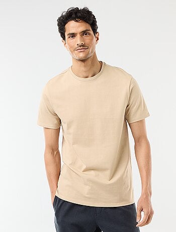 T-shirt homme en coton à col rond uni
