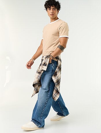 T-shirt homme en coton à col rond uni
