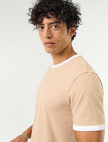 T-shirt homme en coton à col rond uni