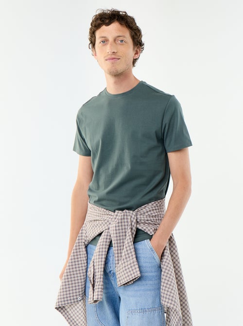 T-shirt homme en coton à col rond - Kiabi T-shirt homme en coton à col rond - Kiabi