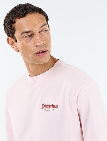 T-shirt homme en coton à motif placé