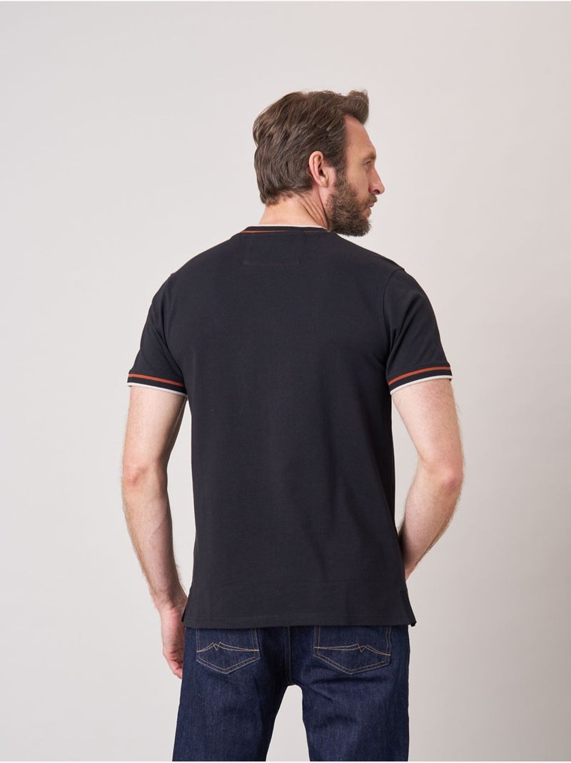 T-shirt homme en coton avec broderie poitrine 'deeluxe' Noir - Kiabi