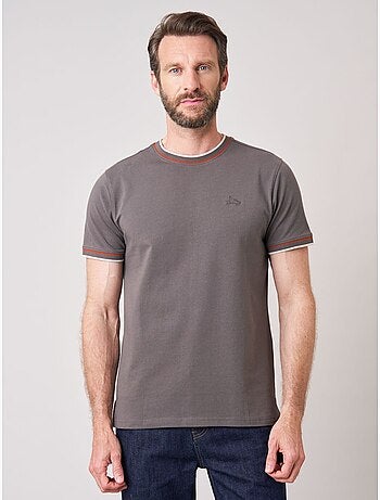 T-shirt homme en coton avec broderie poitrine 'deeluxe'
