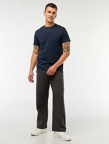 T-shirt homme en coton à col rond coupe droite