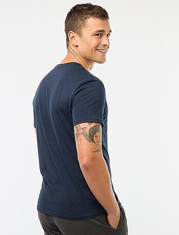 T-shirt homme en coton à col rond coupe droite