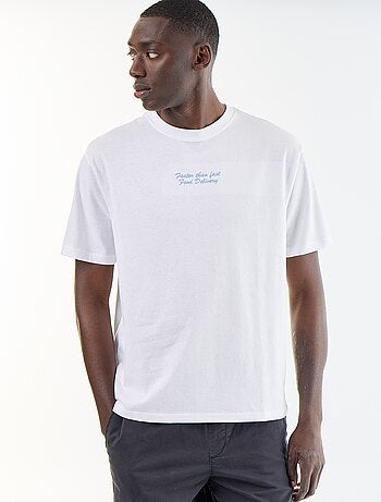 T-shirt homme en coton bio à manches courtes et col rond