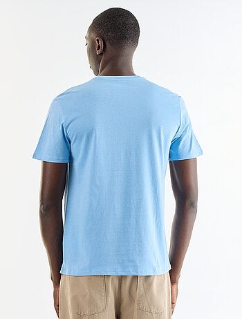 T-shirt homme en coton bio à motif placé et col rond