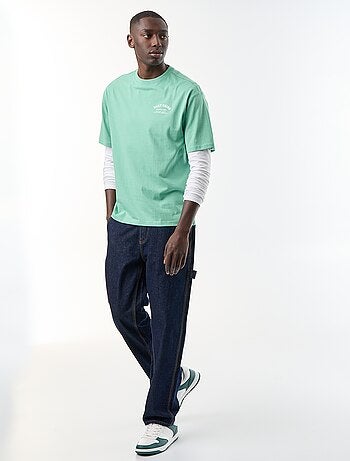 T-shirt homme en coton bio à manches courtes et col rond