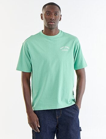 T-shirt homme en coton bio à manches courtes et col rond