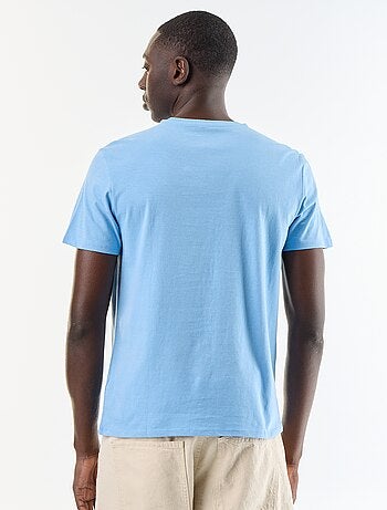 T-shirt homme en coton bio à motif placé et col rond