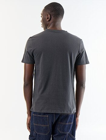 T-shirt homme en coton bio à motif placé et col rond