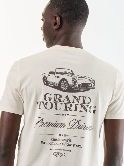 T-shirt homme en coton biologique imprim? ? col rond - Kiabi