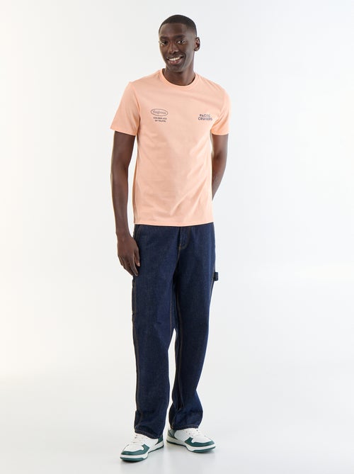 T-shirt homme en coton ? col rond imprim? - Kiabi