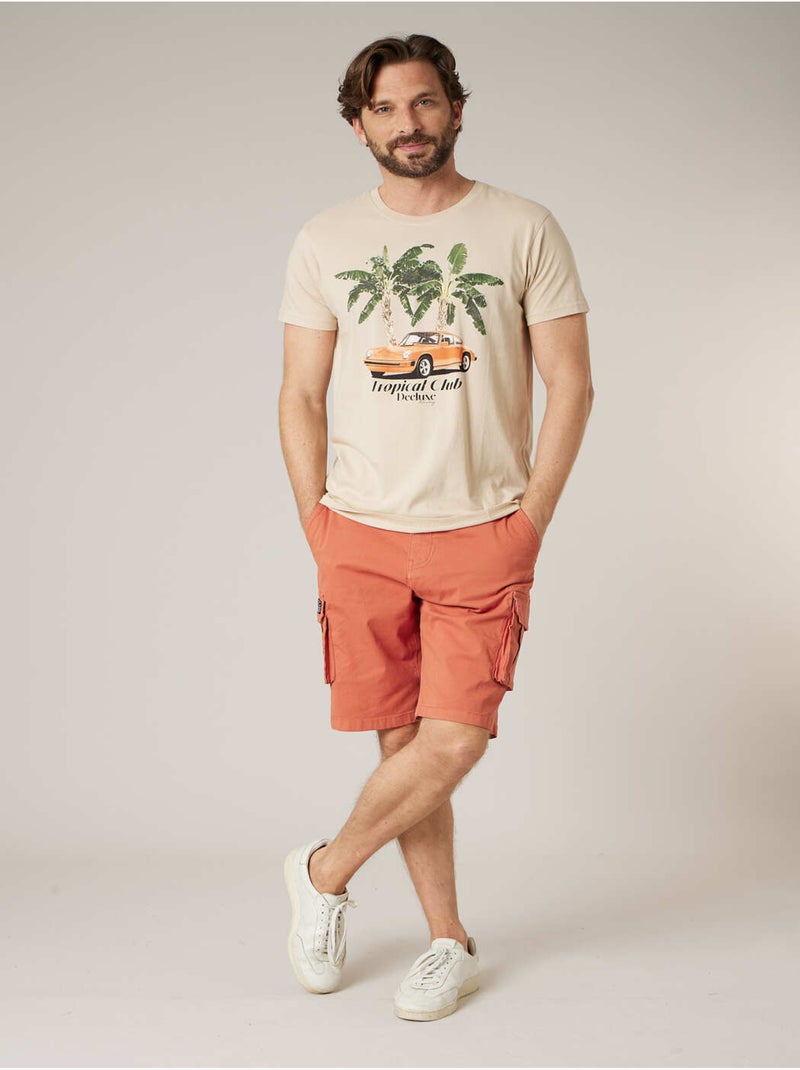 T-shirt homme en coton 'Deeluxe' Beige coquille - Kiabi