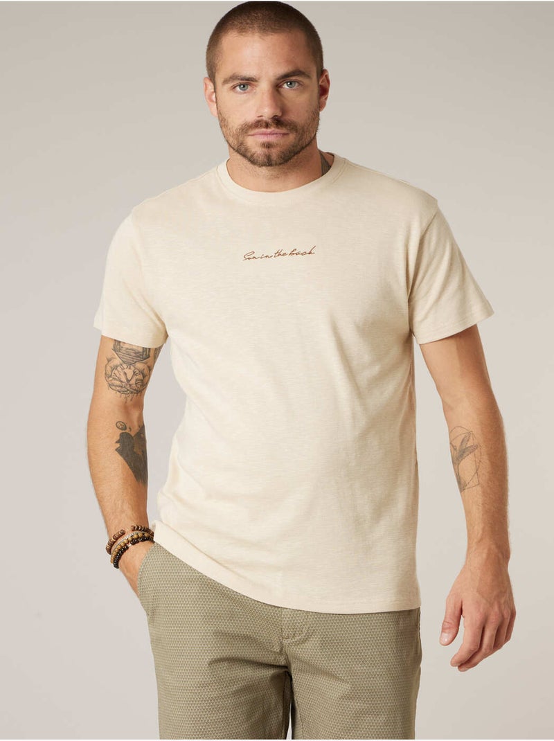 T-shirt homme en coton 'Deeluxe' Beige coquille - Kiabi