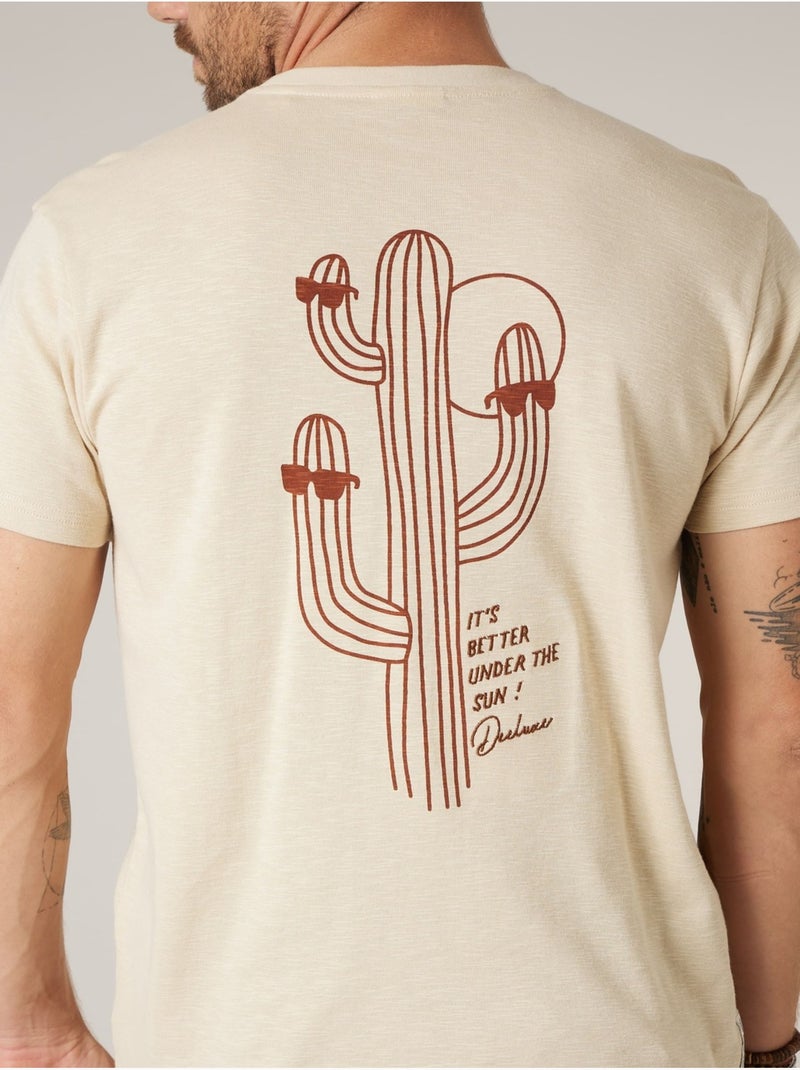 T-shirt homme en coton 'Deeluxe' Beige coquille - Kiabi