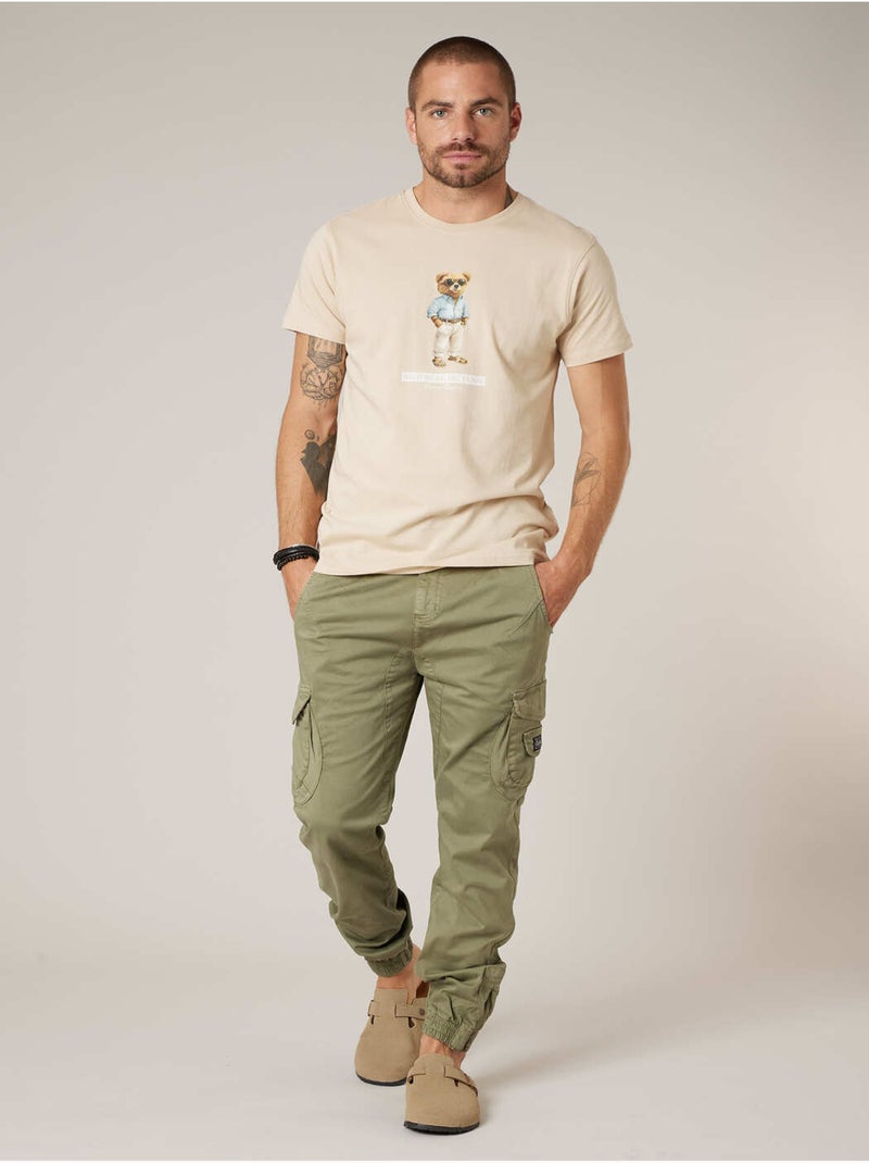 T-shirt homme en coton 'Deeluxe' Beige coquille - Kiabi