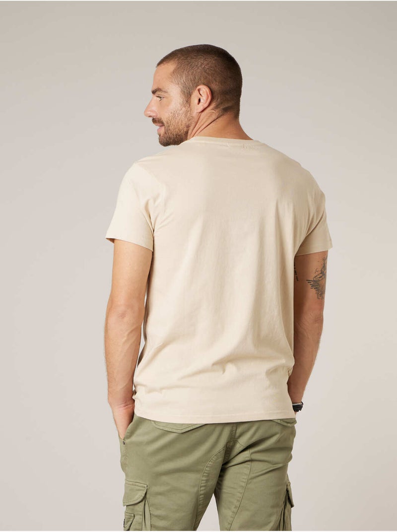 T-shirt homme en coton 'Deeluxe' Beige coquille - Kiabi