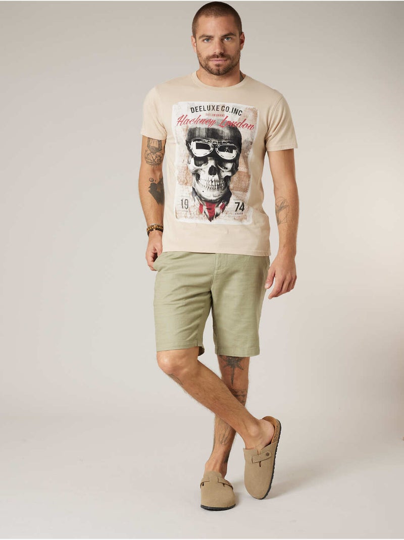 T-shirt homme en coton 'Deeluxe' Beige coquille - Kiabi