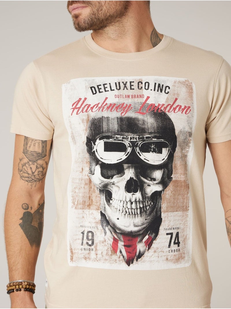 T-shirt homme en coton 'Deeluxe' Beige coquille - Kiabi