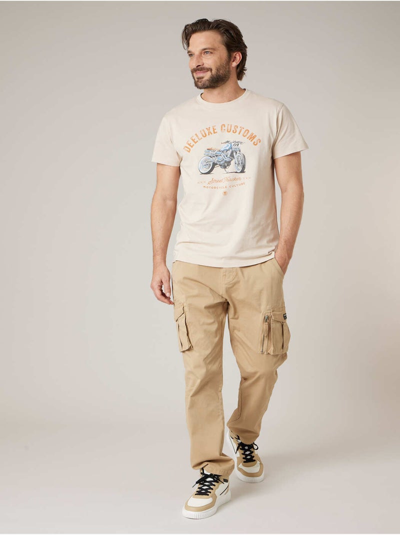 T-shirt homme en coton 'Deeluxe' Beige coquille - Kiabi