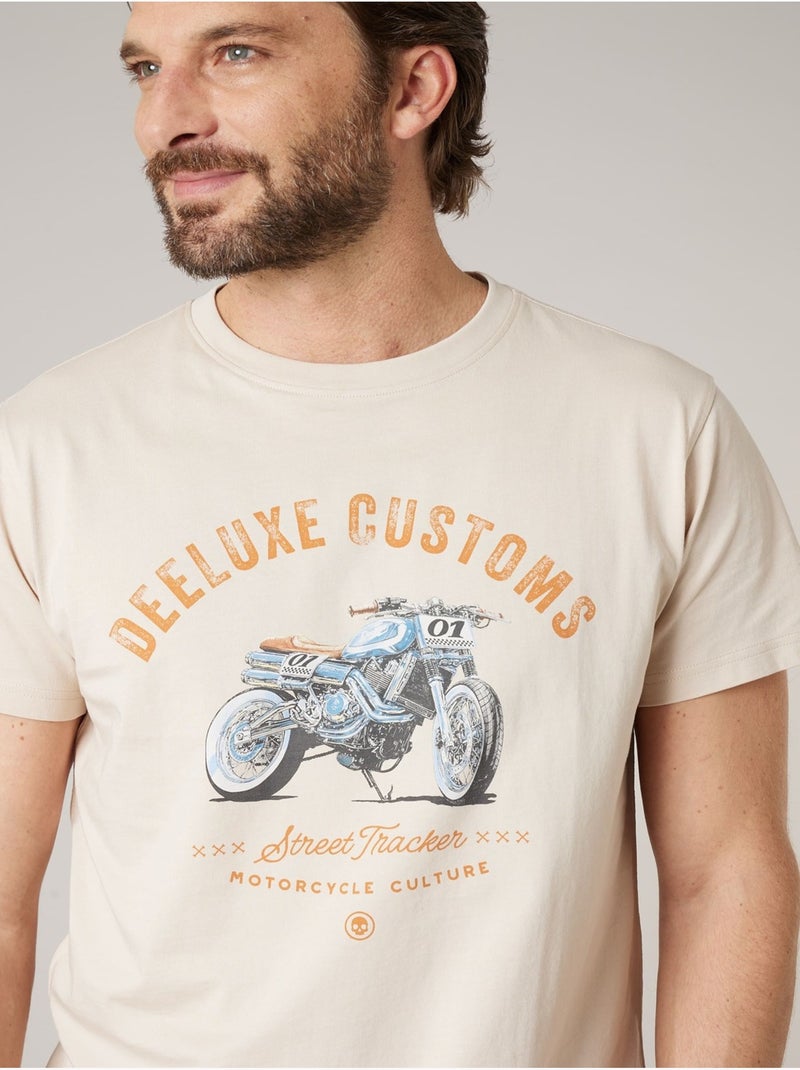 T-shirt homme en coton 'Deeluxe' Beige coquille - Kiabi