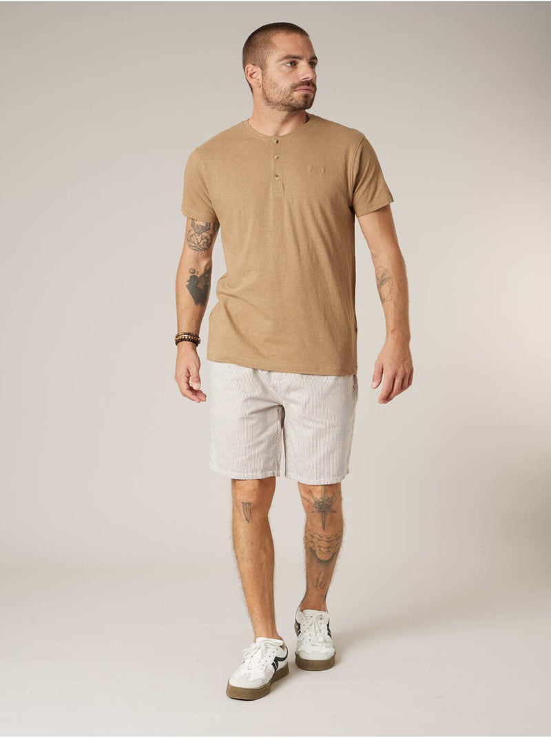 T-shirt homme en coton 'Deeluxe' Beige sable - Kiabi