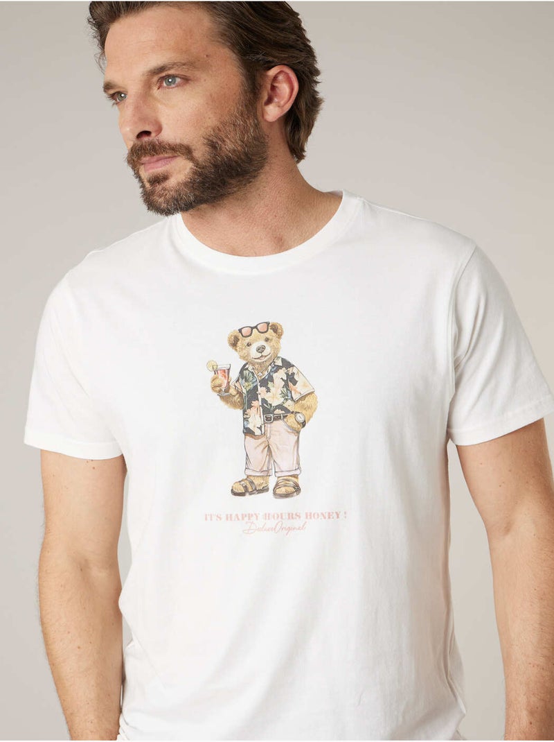 T-shirt homme en coton 'deeluxe' Beige sable - Kiabi