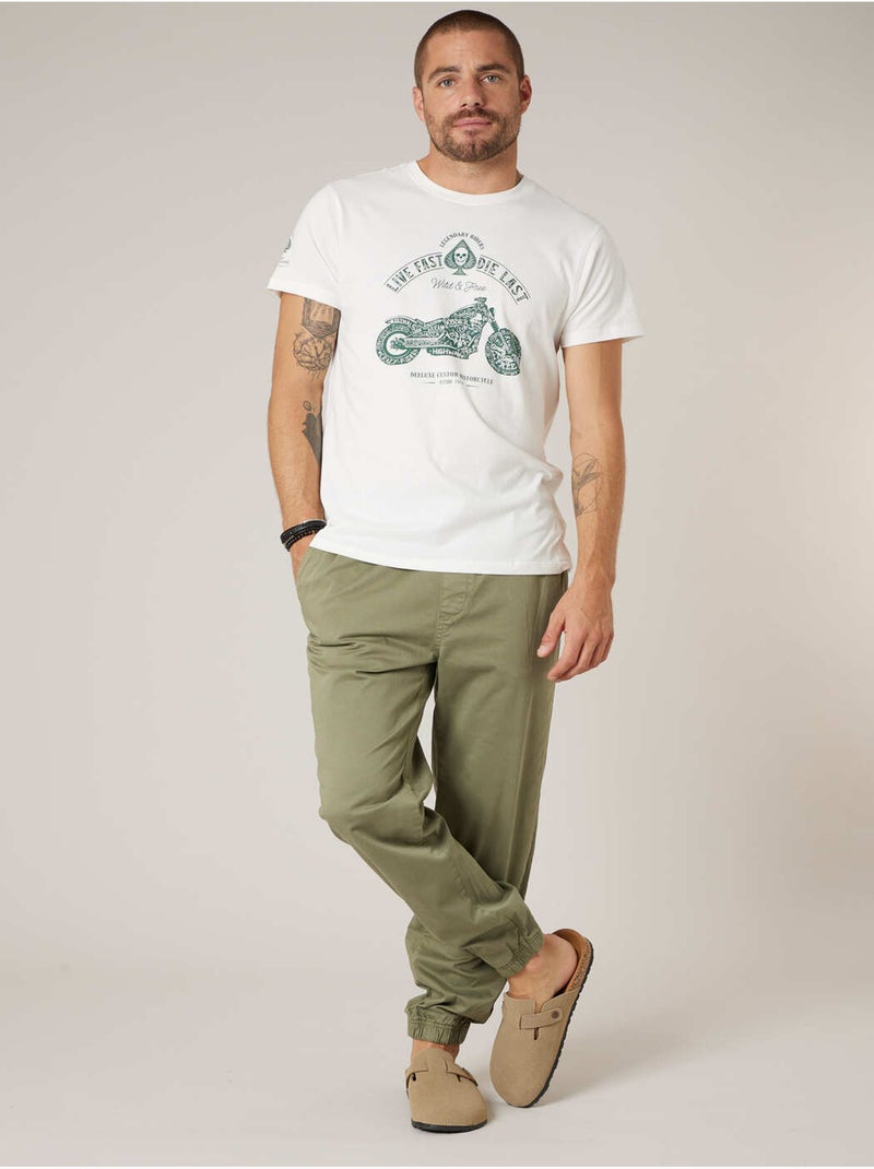 T-shirt homme en coton 'Deeluxe' Blanc - Kiabi