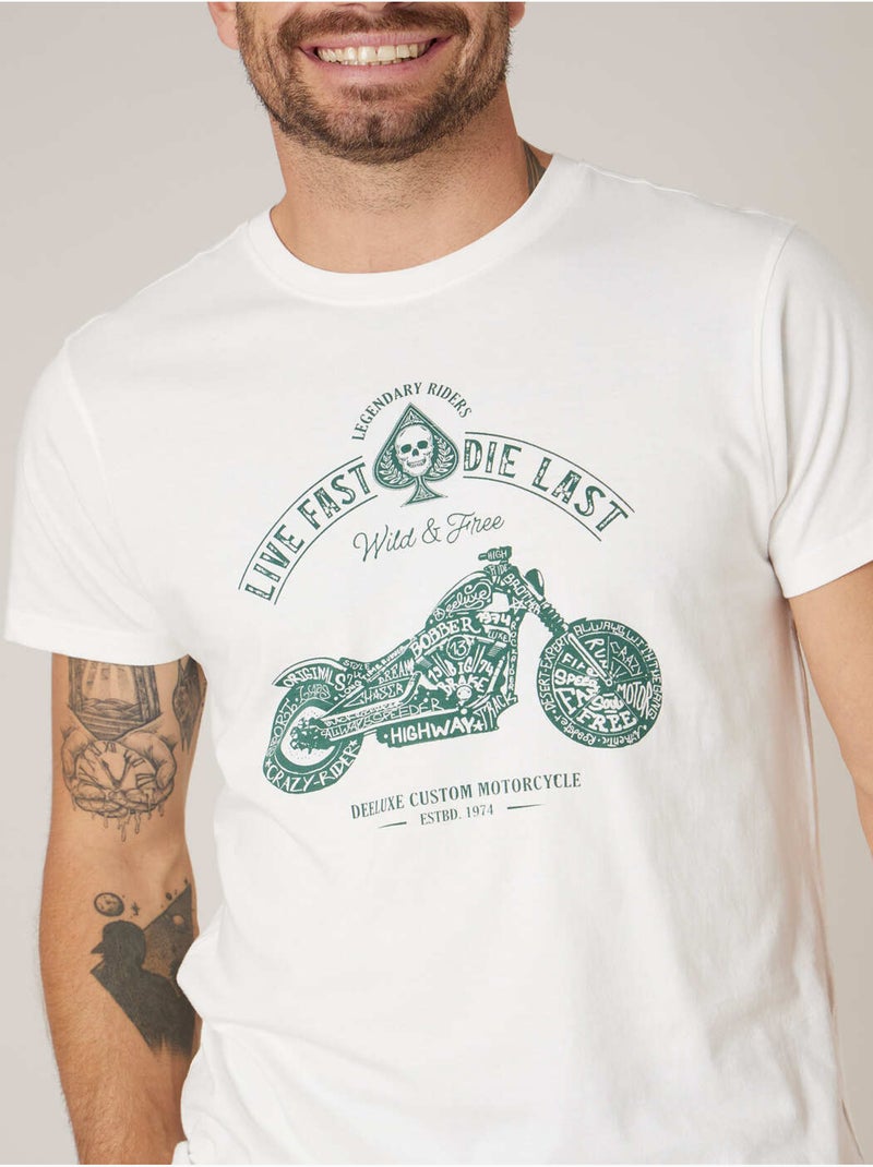 T-shirt homme en coton 'Deeluxe' Blanc - Kiabi