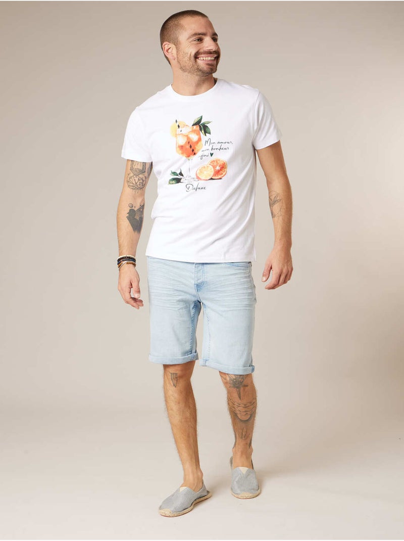 T-shirt homme en coton 'Deeluxe' Blanc - Kiabi