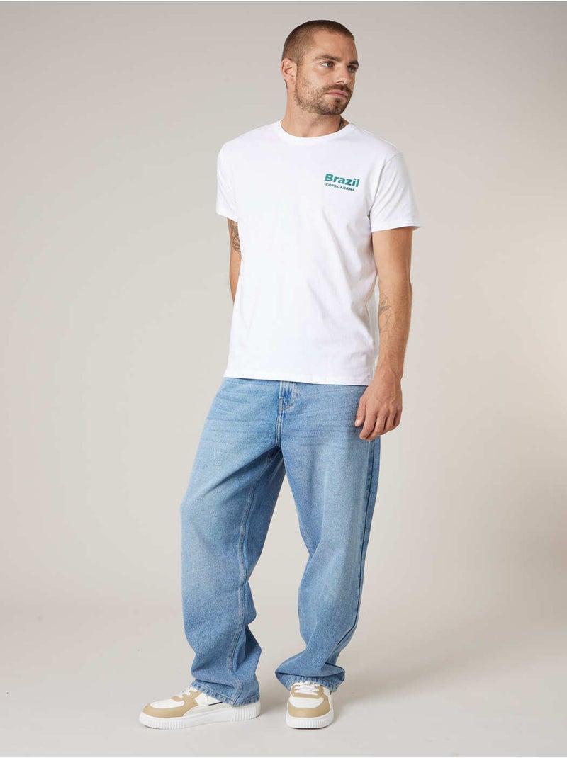 T-shirt homme en coton 'Deeluxe' Blanc - Kiabi