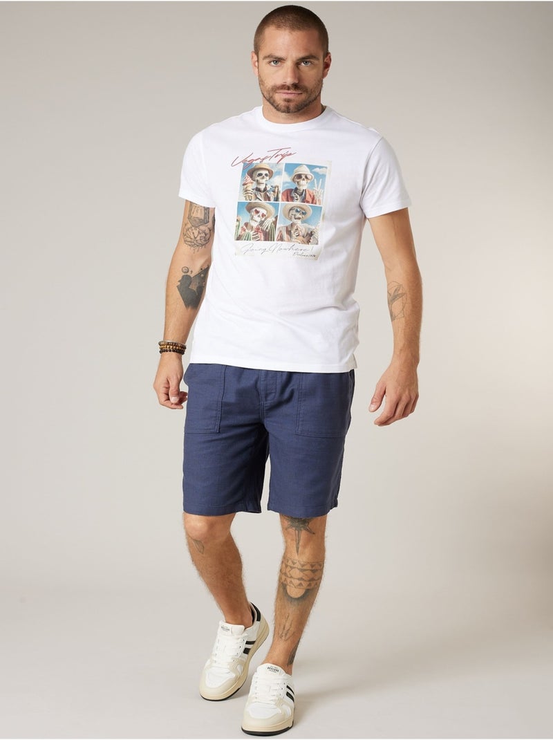 T-shirt homme en coton 'Deeluxe' Blanc - Kiabi