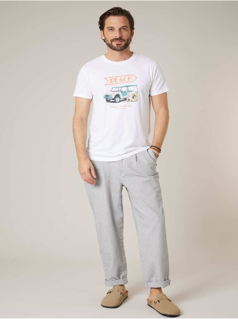 T-shirt homme en coton 'Deeluxe' Blanc - Kiabi