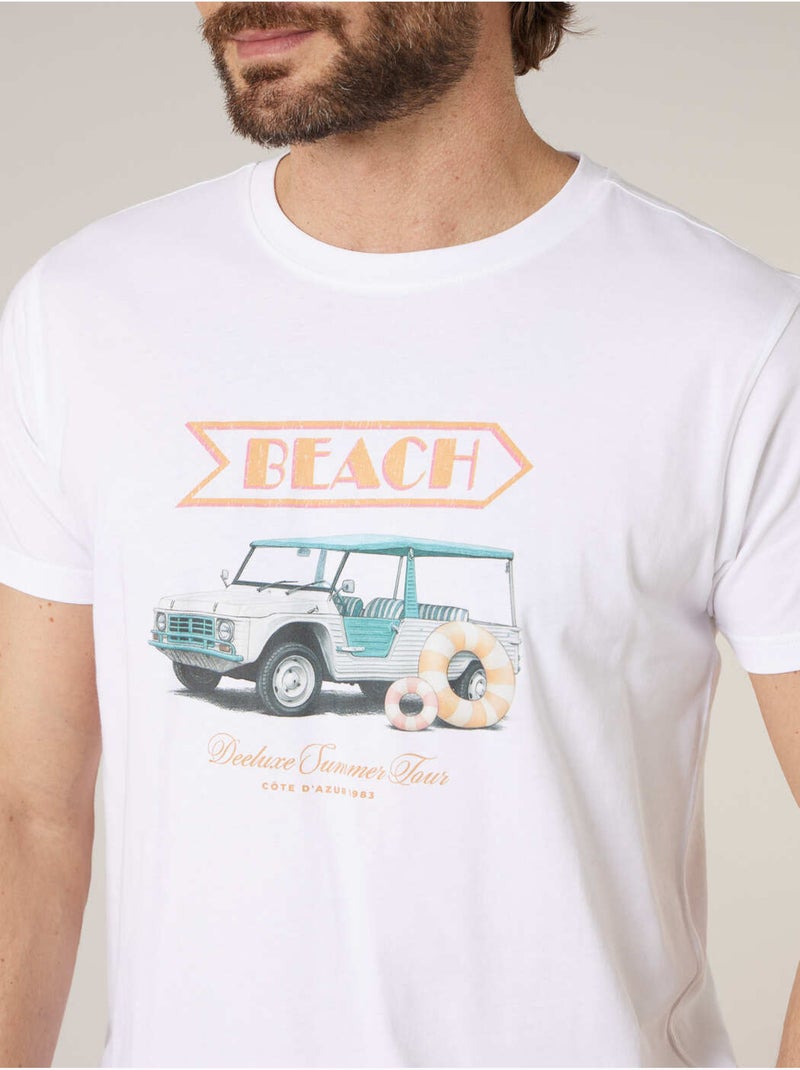 T-shirt homme en coton 'Deeluxe' Blanc - Kiabi