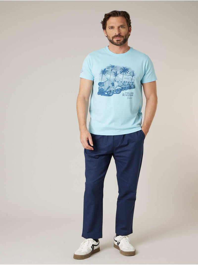 T-shirt homme en coton 'Deeluxe' Bleu clair - Kiabi