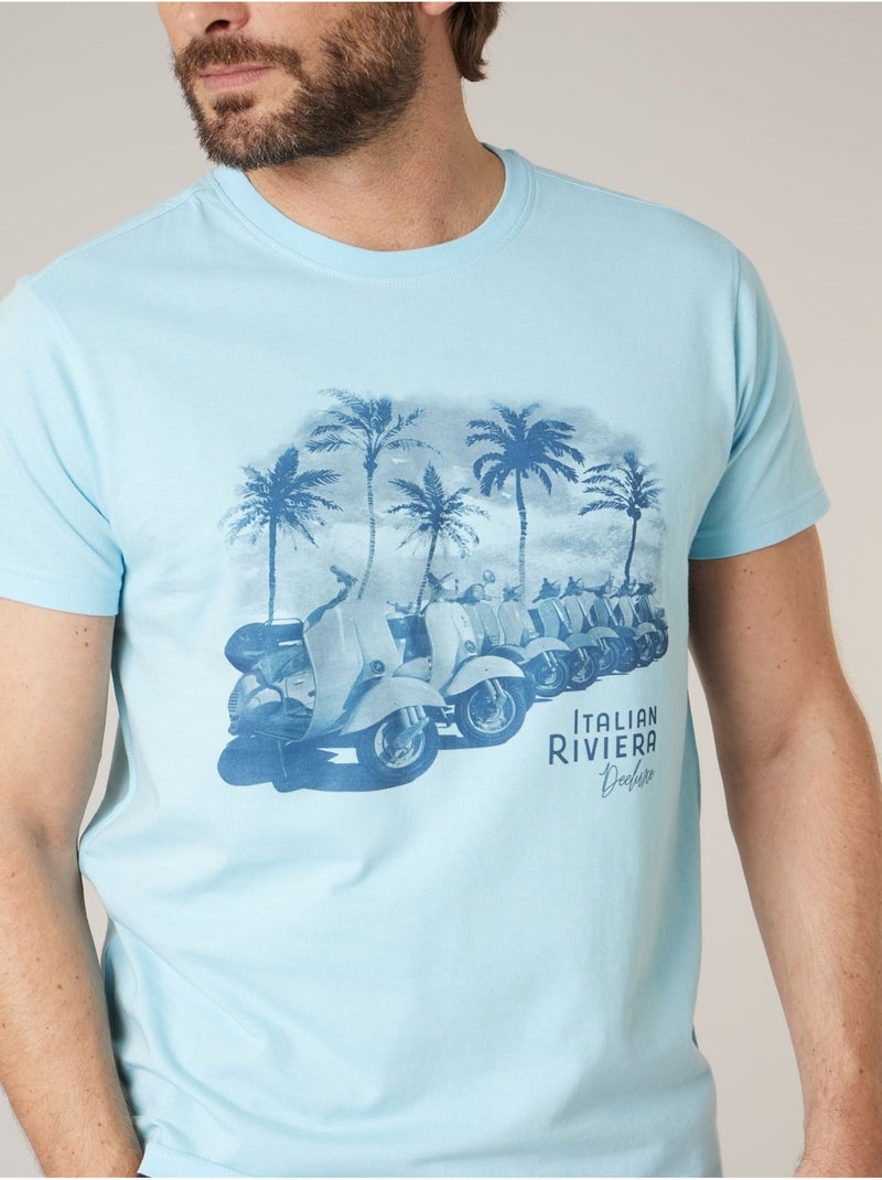 T-shirt homme en coton 'Deeluxe' Bleu clair - Kiabi