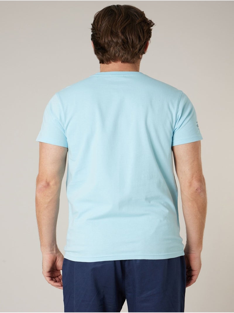 T-shirt homme en coton 'Deeluxe' Bleu clair - Kiabi