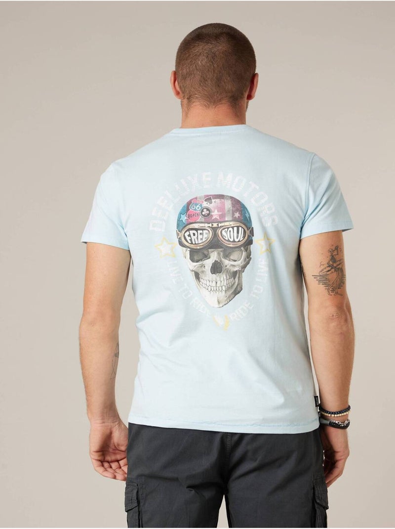 T-shirt homme en coton 'Deeluxe' Bleu clair - Kiabi