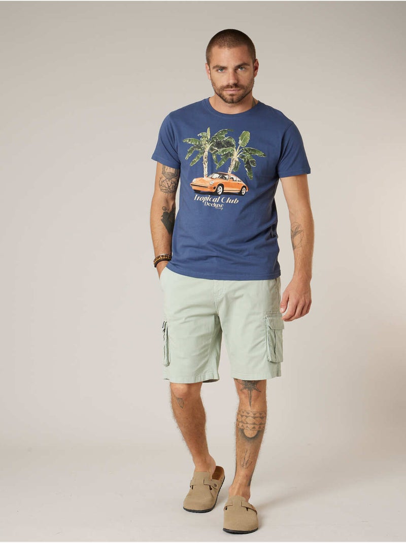 T-shirt homme en coton 'Deeluxe' Bleu foncé - Kiabi