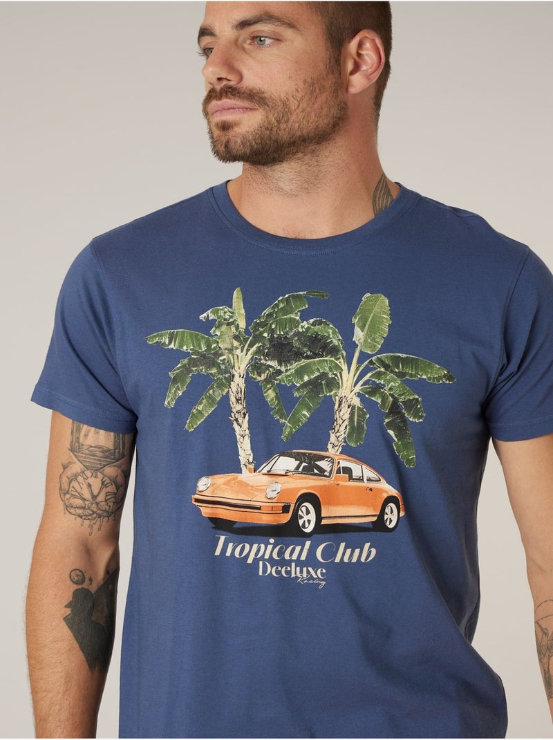 T-shirt homme en coton 'Deeluxe' Bleu foncé - Kiabi