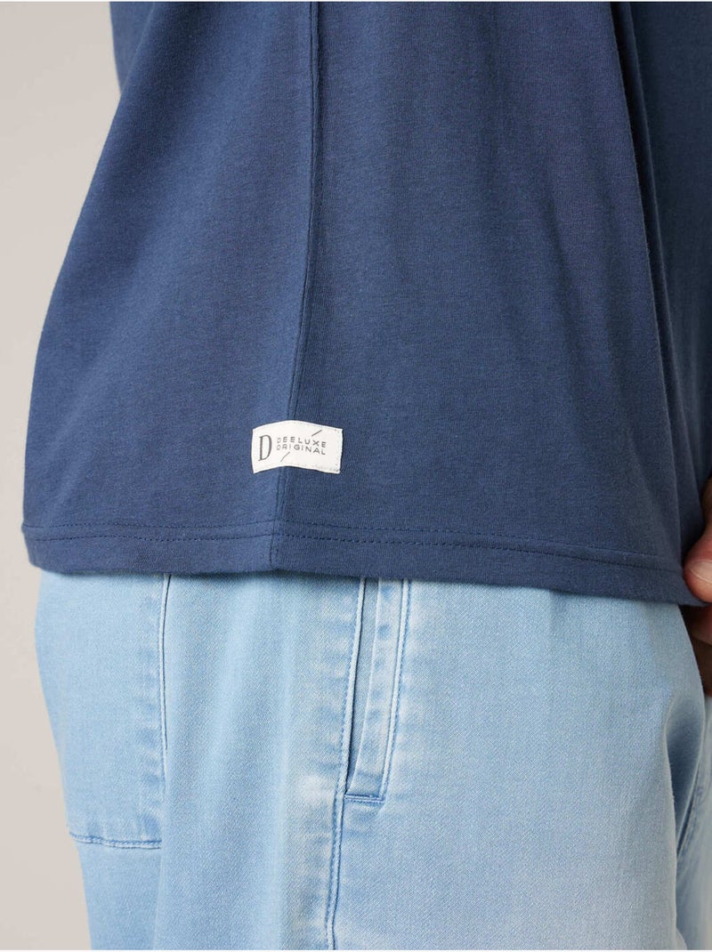 T-shirt homme en coton 'Deeluxe' Bleu foncé - Kiabi