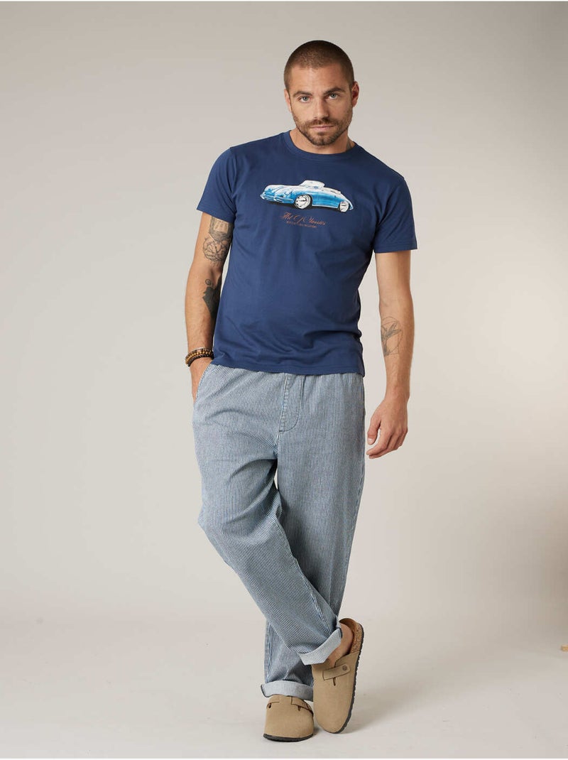 T-shirt homme en coton 'Deeluxe' Bleu foncé - Kiabi