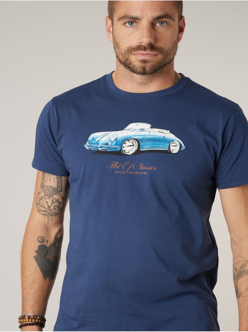 T-shirt homme en coton 'Deeluxe' Bleu foncé - Kiabi