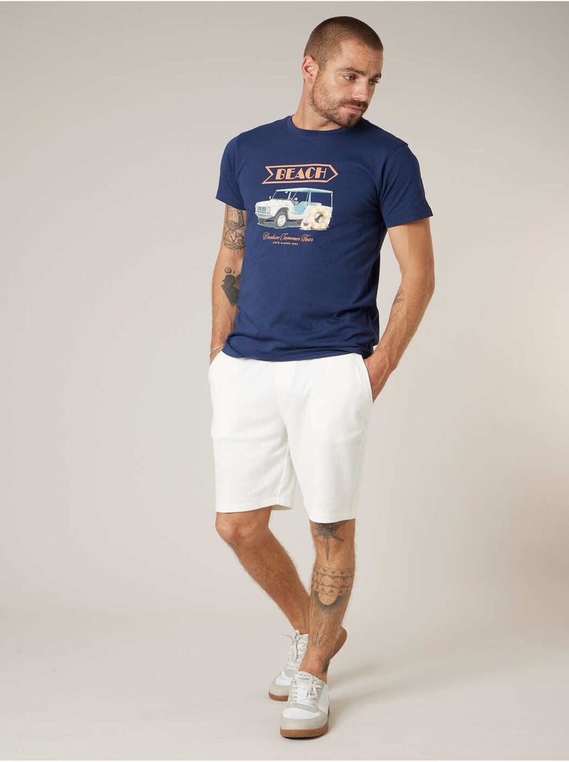 T-shirt homme en coton 'Deeluxe' Bleu foncé - Kiabi